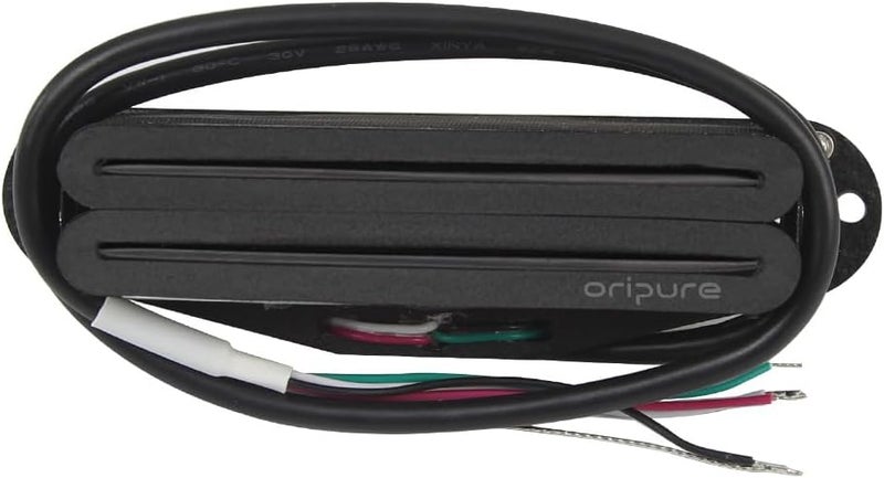 OriPure Hot Dual Rail Pickups Alnico5 Single-Coil-Sized Humbucker 6.2K Fit ST/SQ Style Electric Guitar, Full Black - Image 5